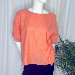 Chico’s Linen Blend Slip On Blouse Vintage